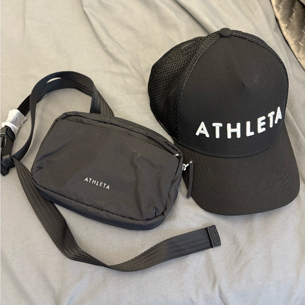 Athleta hat and Crossbody pouch